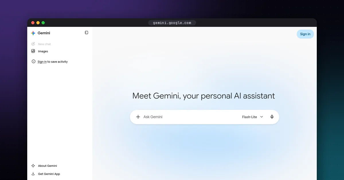 Screenshot of the Gemini website